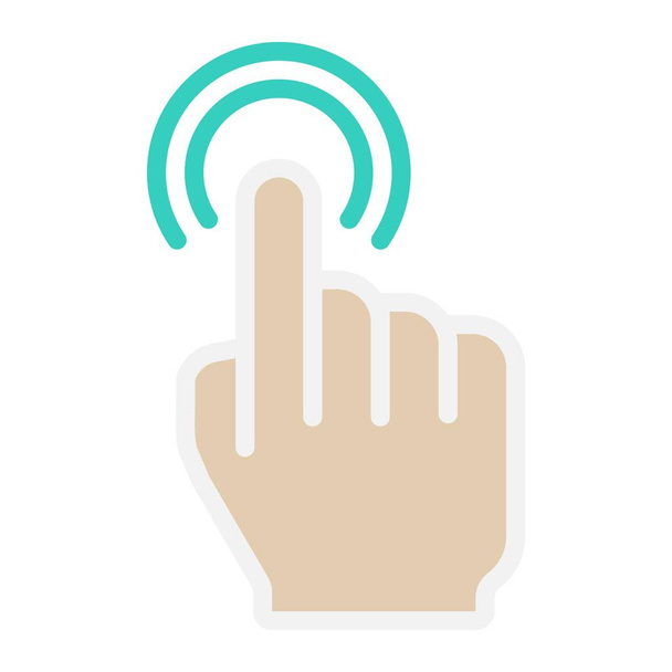Double tap flat icon, touch and hand gestures, mobile interface vector graphics, a colorful solid pattern on a white background, eps 10. - Vector, Image