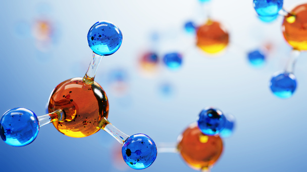 3D illustratie van molecuul model. Science achtergrond met moleculen en atomen. - Foto, afbeelding