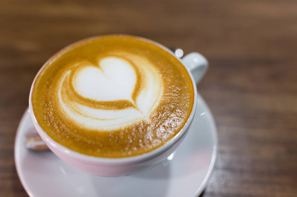 Coffee cup latte art - Photo, Image