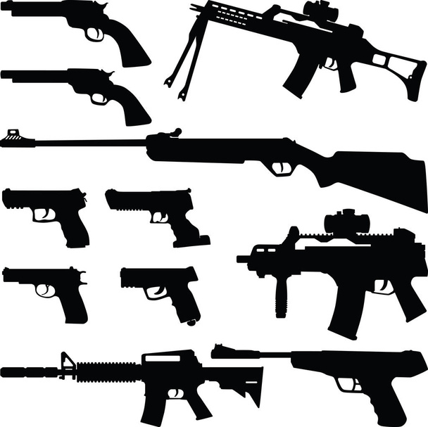 weapon silhouette vector - Vector, imagen