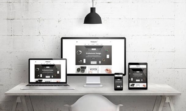 Creative deks scene for web design agency promotion - Photo, Image