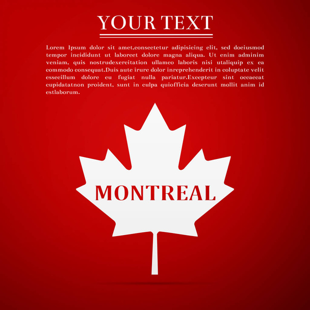 Liść klonu kanadyjskiego z Montrealu nazwa miasta  - Wektor, obraz