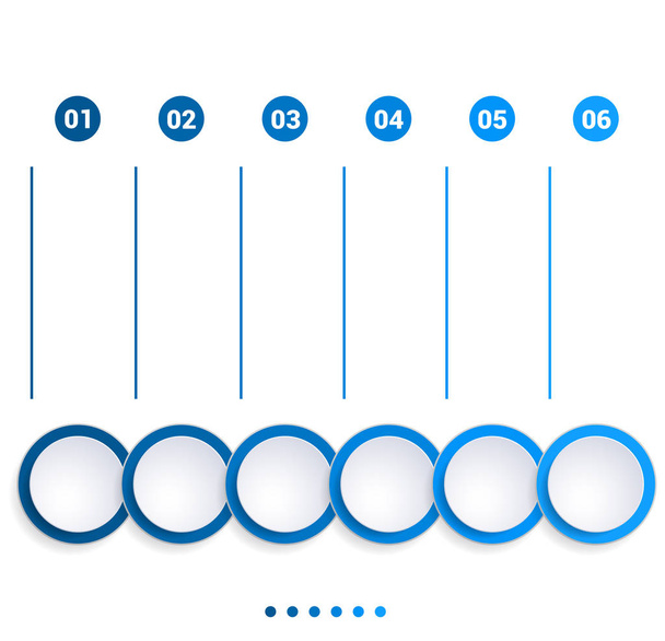 Monochrome Blue bubbles chart 6 steps - Fotó, kép