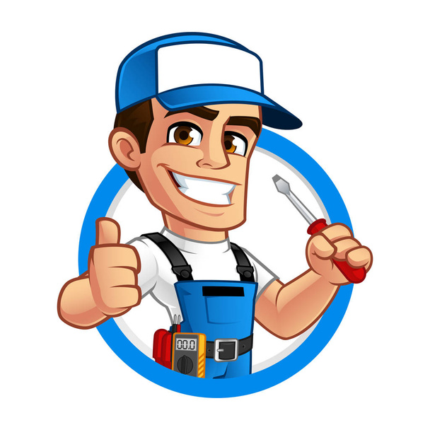 Vector illustration of an electrician - Vector, Image