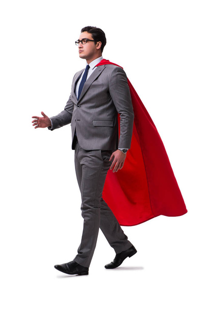 Super bohater biznesmen odizolowany na biały - Zdjęcie, obraz