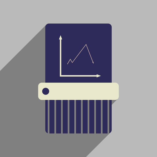 Flat web icon with long shadow shredder - Vector, Image