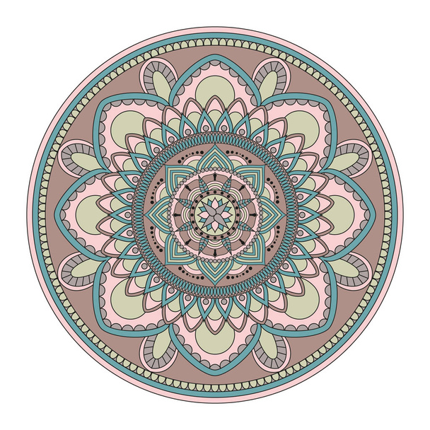 Flower Mandalas. Vintage decorative elements. Oriental pattern,  - Vektör, Görsel