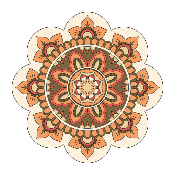 Flower Mandalas. Vintage decorative elements. Oriental pattern,  - Vecteur, image
