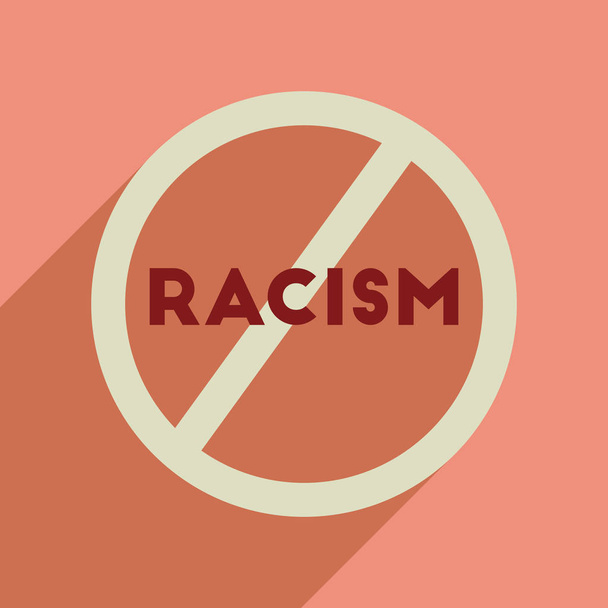 Icona web piatta con lunga lotta contro il razzismo ombra
 - Vettoriali, immagini