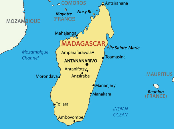 Madagaskar Cumhuriyeti - vektör harita - Vektör, Görsel