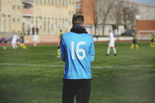 Rear view of soccer goalkeeper - Photo, Image