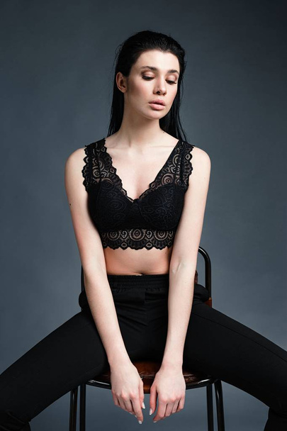 Sensual woman in lacy bra  - Фото, изображение