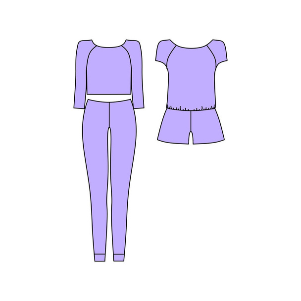  pants. jumper. women's clothing. homewear. - Vector, Imagen