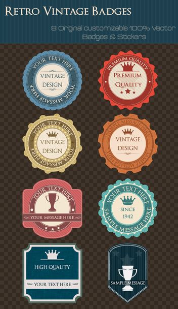 Retro vintage badges - Vetor, Imagem