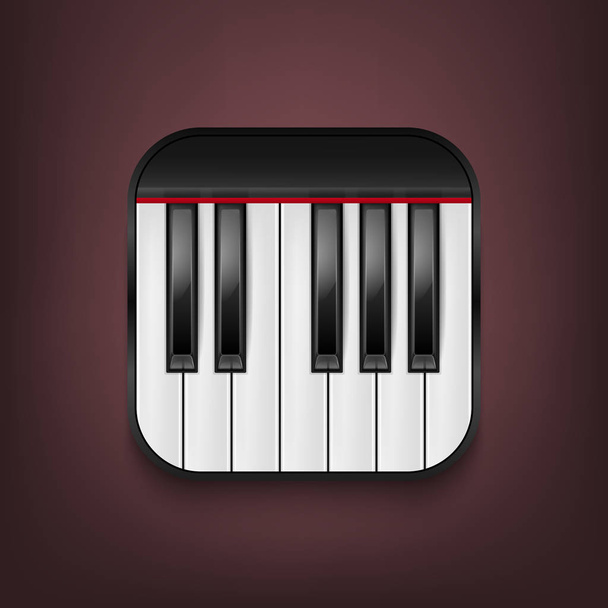 Vector photorealistic piano keyboard icon. Design template in EPS10. - Wektor, obraz
