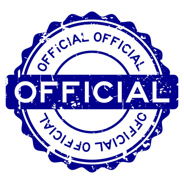Grunge blu ufficiale rotondo timbro sigillo di gomma su sfondo bianco
 - Vettoriali, immagini