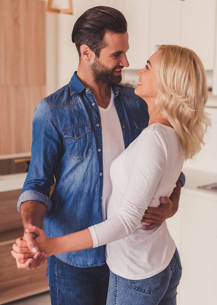 Couple in kitchen - Photo, image