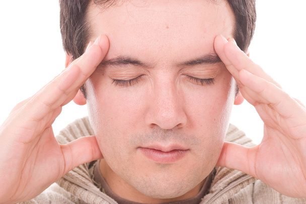 junger Mann mit Kopfschmerzen - Foto, Bild