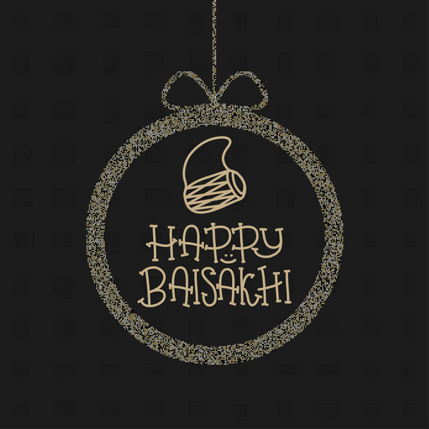 本文幸せ Baisakhi カード。パンジャブ州で新しい年。インドの Baisakhi 祭の祭典。休日の印刷します。ベクトル - ベクター画像