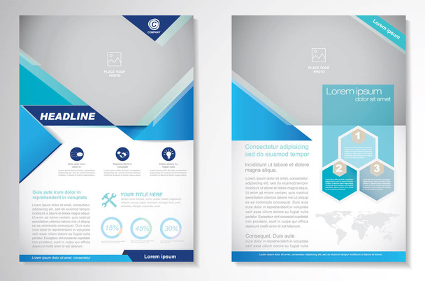 Vector Brochure Flyer design Layout template, size A4, Front page and back page, infographics. Easy to use and edit. - Vector, Image