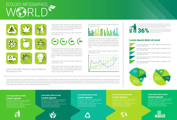Svět ochranu životního prostředí zelená energie ekologie infografiky Banner s Copy prostor - Vektor, obrázek