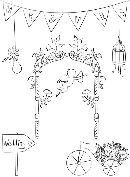 Illustrazione vettoriale del luogo del matrimonio
 - Vettoriali, immagini