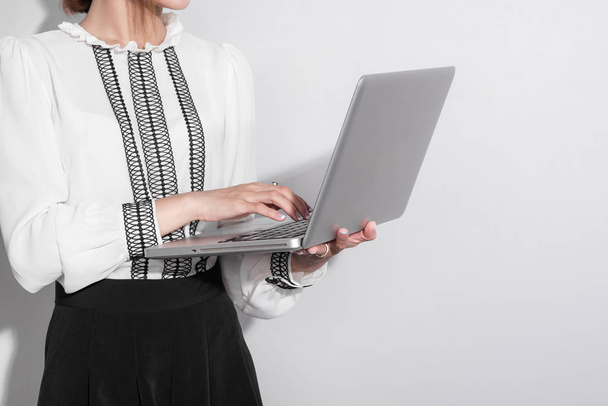 asian businesswoman with laptop - Photo, Image