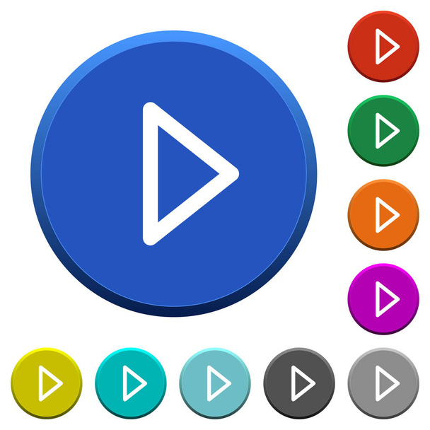 Media play beveled buttons - Vector, Image