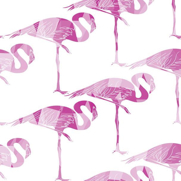 Flamingos seamless pattern - Vektör, Görsel