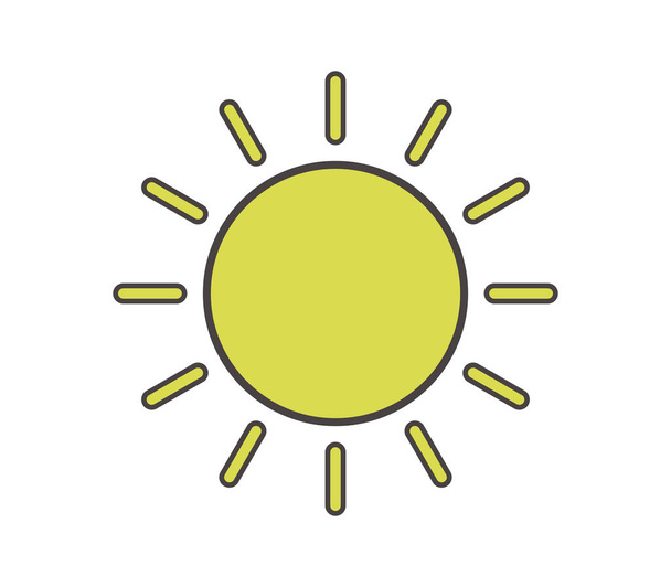 白い背景で示されている太陽アイコン - ベクター画像