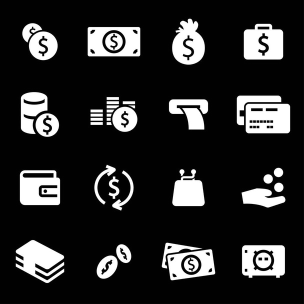 Vector white money icons set - Vettoriali, immagini