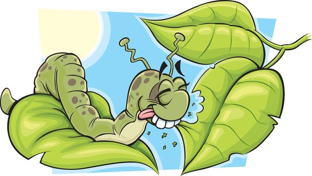 Nagyon éhes caterpillar - Vektor, kép