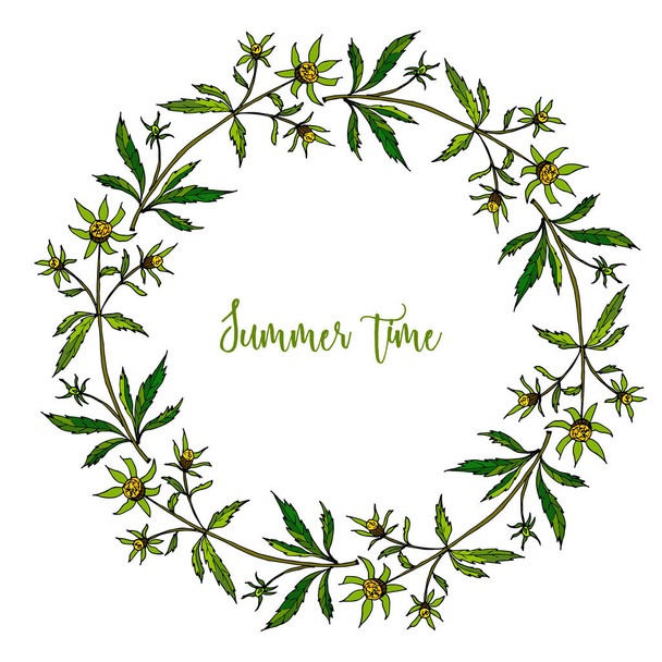 Hand drawn summer wreath - Vector, Image