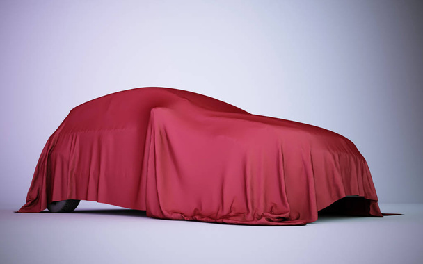 αυτοκινήτων που καλύπτονται με κόκκινο βελούδο - Φωτογραφία, εικόνα