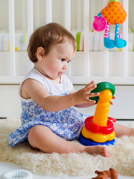 baby girl playing with educational toy nursery - Φωτογραφία, εικόνα