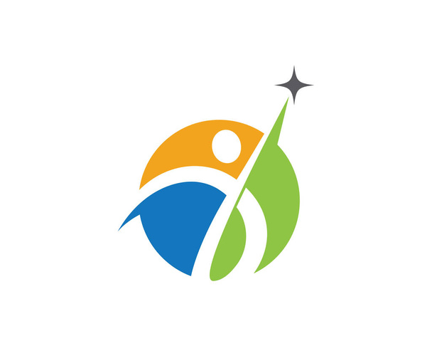 Логотип и шаблон успешных людей бизнес-вектор
  - Вектор,изображение