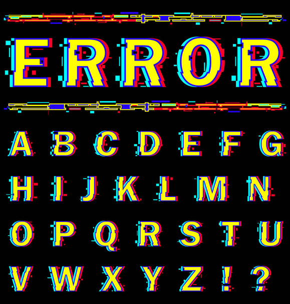 alphabet on black background. - Vector, Image