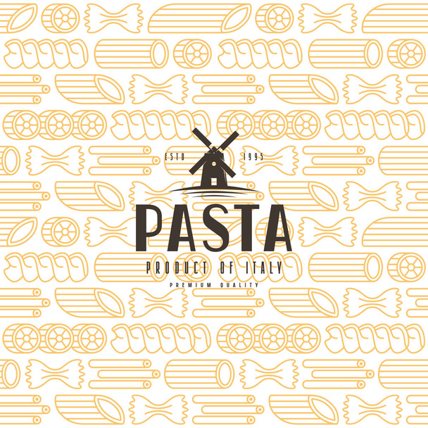 Seamless pattern with varieties of pasta - Vektor, obrázek