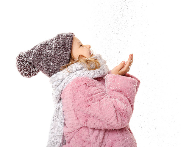 Cute little girl in warm clothes  - Foto, imagen