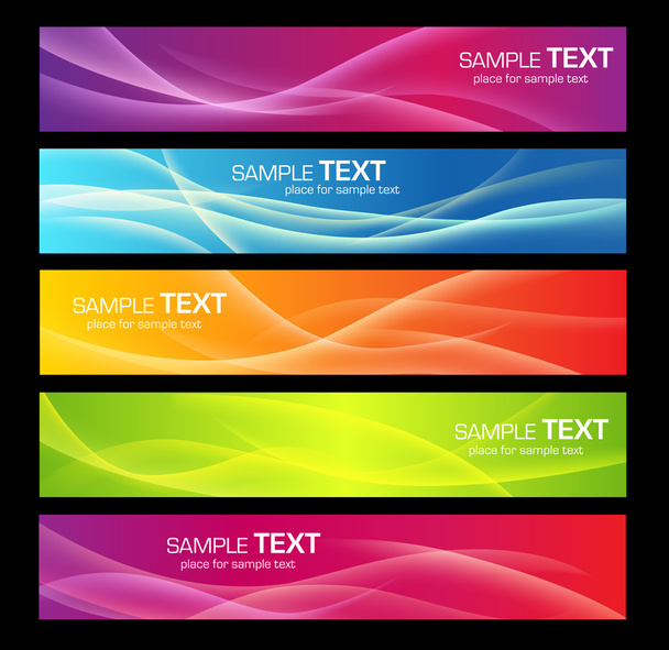 5 kleurrijke banners - Vector, afbeelding