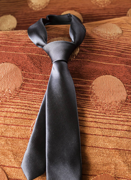 Selyem fekete nyakkendő - Fotó, kép