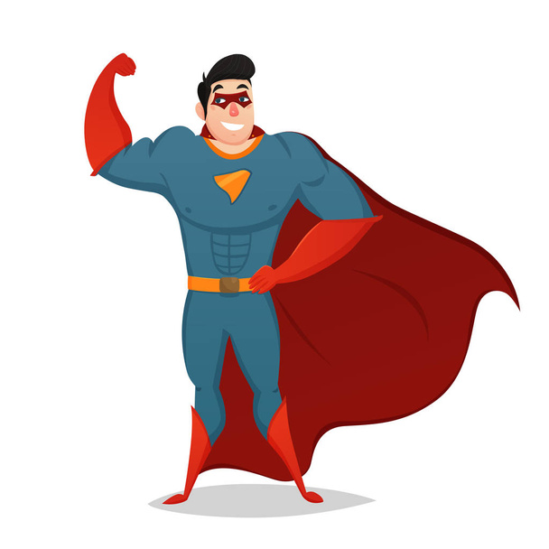 Svalnatý muž oblečený v kostýmu superhrdiny - Vektor, obrázek