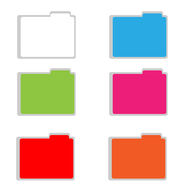 kleur mappen op witte achtergrond - Vector, afbeelding