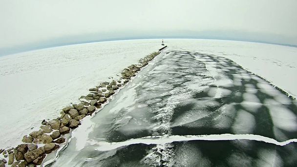 lac gelé michigan près de Petoskey port de plaisance
 - Photo, image