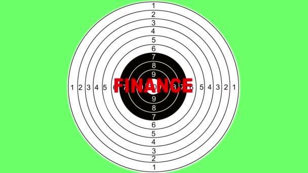 Shooting target with word finance  - Footage, Video
