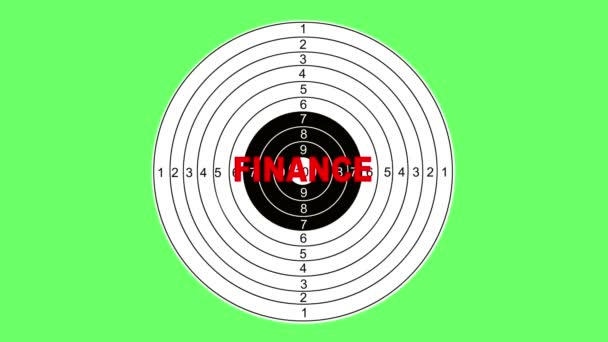 Střelba cíl s slovo finance - Záběry, video