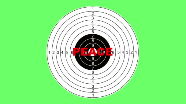 Shooting target with word peace - Footage, Video