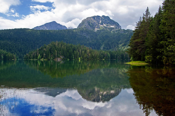 Glacial Black lake located on mount Durmitor, nature in Montenegro continental part - Zdjęcie, obraz