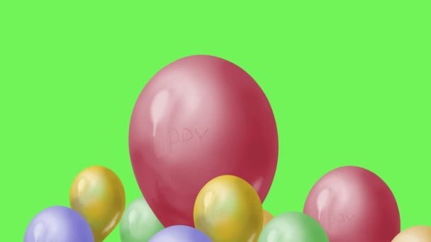  Latające balony na zielony ekran - Materiał filmowy, wideo
