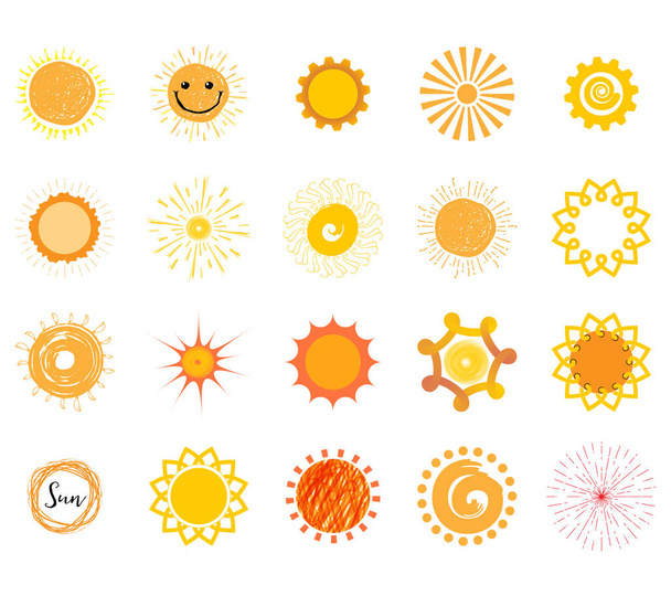 Badge as part of the design - Sun and summer. Sticker, stamp, logo - hands made. - Vector, Image